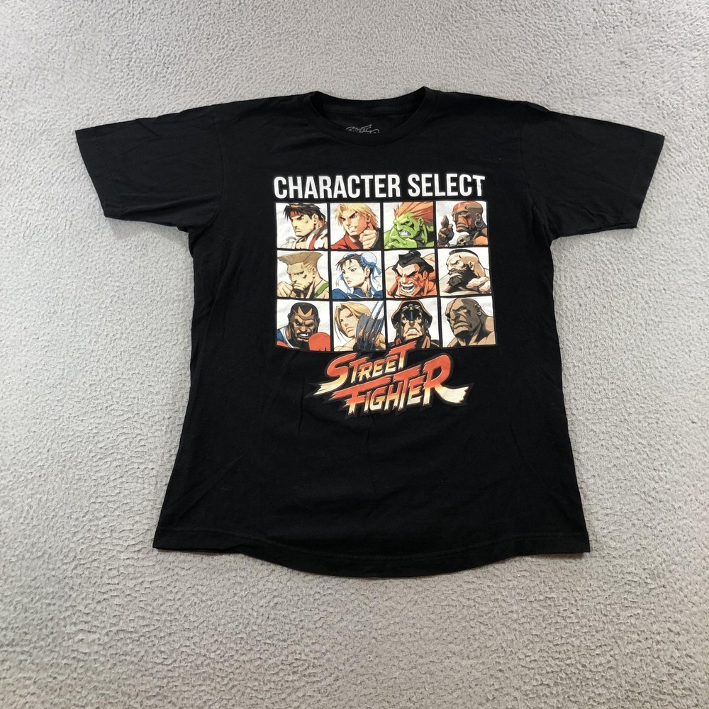 Street Fighter Shirt Mens Medium Character Select Graphic Tee Capcom Arcade Game